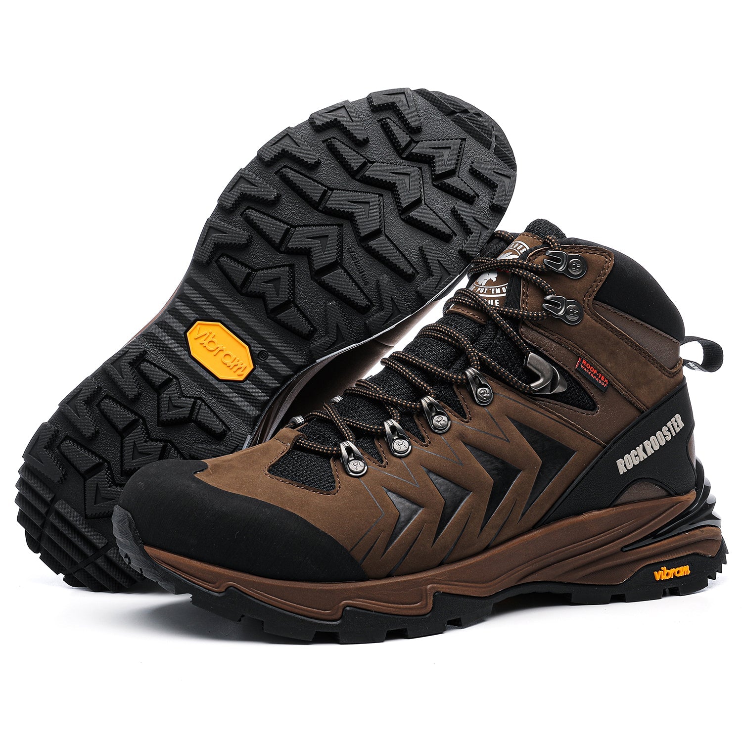 WP  wide width  wide  waterproof  water resistant leather  water resistant  water proof  vibram outsole  Vibram Hiking  Vibram  ULTRA SLIP RESISTANT  trekking  travelling  TRACTION LUG  STYLE_Hiker & Athletic  STYLE_6-inch Boot  sports  slip resistant  rockrooster  rock rooster  outdoor  oil resistant  membrane  hiking shoes  hiking boots  hiking  FEATURES_Waterproof (WP)  dark brown  coolmax  comfortable boots  comfortable  brown  black  6"  6 inch